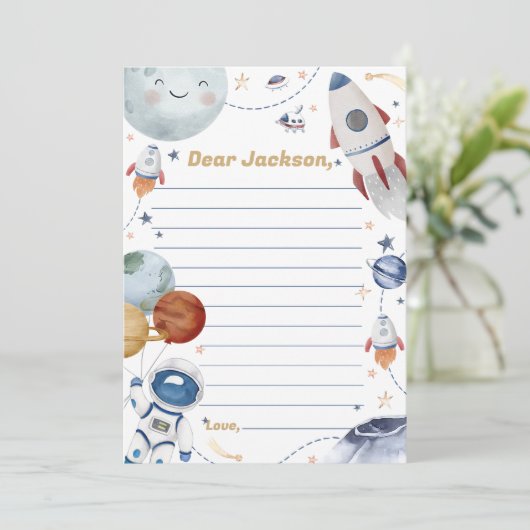 Carte de message de note de la capsule de temps ex (Debout devant)