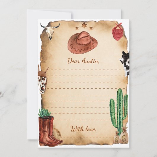 Carte de message de note de la capsule de temps We (Devant)