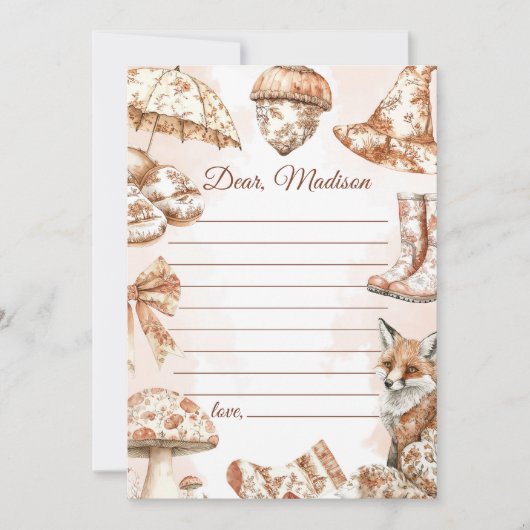 Carte de message de note de la capsule Fall Toile  (Devant)