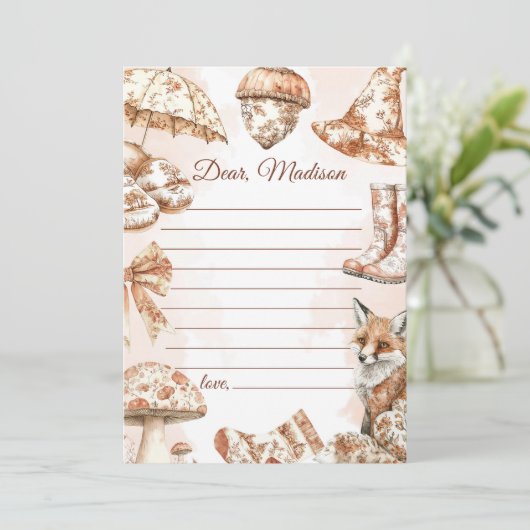 Carte de message de note de la capsule Fall Toile  (Debout devant)