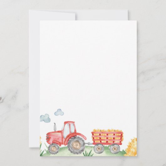 Carte de message de note de la capsule Red Tractor (Dos)