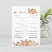 Carte de message de note de note de petit Citrouil (Debout devant)