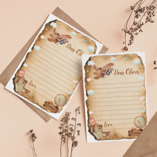 Carte de message de note de temps de l'avion vinta