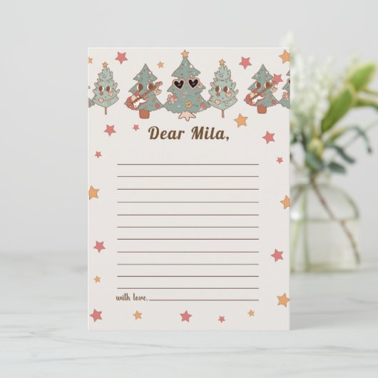 Carte de message de note de temps de Noël Hippie (Debout devant)