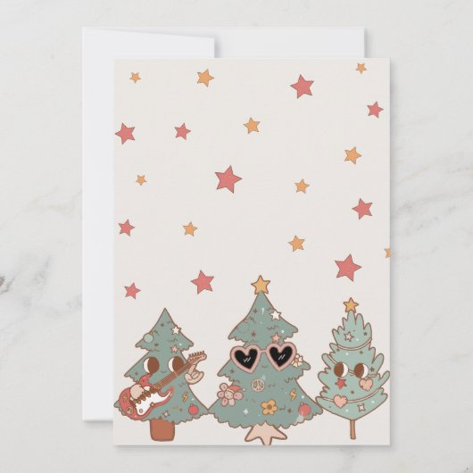 Carte de message de note de temps de Noël Hippie (Dos)