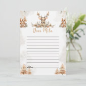 Carte de message de note de temps de Noël Reindeer (Debout devant)