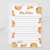 Carte de message de note de temps de pizza moderne (Devant)