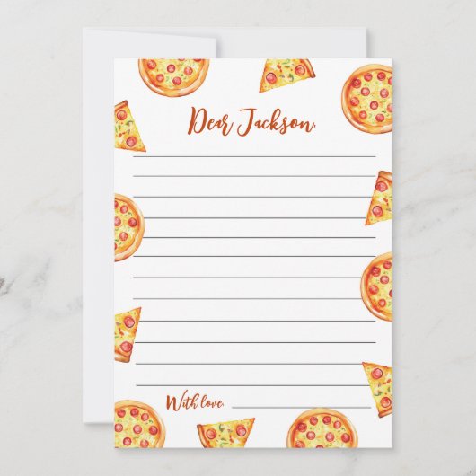 Carte de message de note de temps de pizza moderne (Devant)