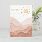 Carte de message de note du petit rayon de soleil (Debout devant)