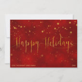 CARTE DE MESSAGE DE VACANCES | Script Red Gold Fau (Devant)