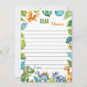 Carte de message Dinosaures Time Capsule Note (Devant)