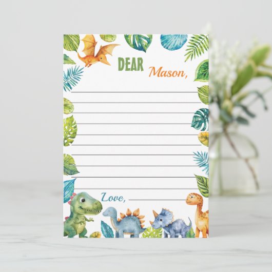 Carte de message Dinosaures Time Capsule Note (Debout devant)