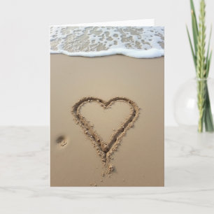 Carte de Message en Sable Artisanal avec Cœur sur