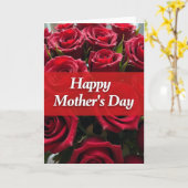 Carte de Message Fleur Rouge Velours (Fleur jaune)