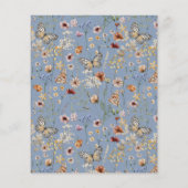 Carte de message Fleur sauvage bleu (Dos)