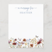 Carte de message Fleur sauvage bleu (Devant)