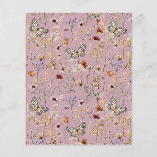 Carte de message Fleur sauvage rose (Dos)