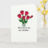 Carte de message floral rouge pour maman (Fleur jaune)