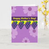 Carte de message floral violet (Fleur jaune)
