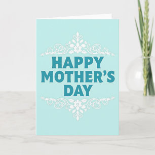 Carte de Message Florale Aqua