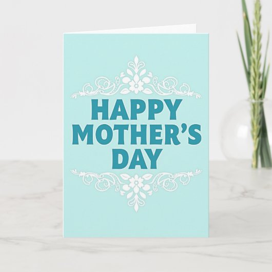 Carte de Message Florale Aqua (Devant)
