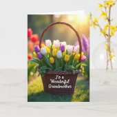 Carte de message Grand-mère Tulipe (Fleur jaune)