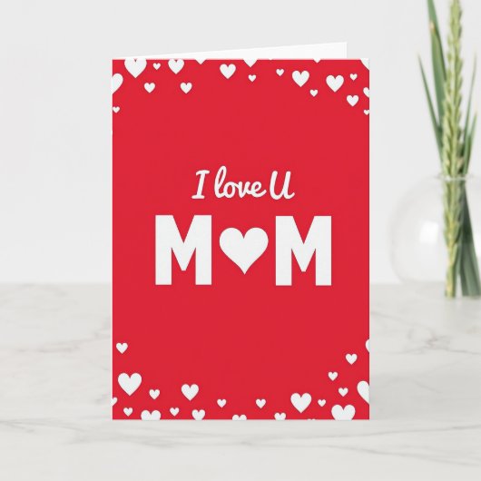 Carte de message graphique J'aime maman (Devant)