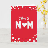 Carte de message graphique J'aime maman (Fleur jaune)