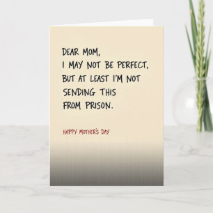 Carte de message humoristique pour maman de prison