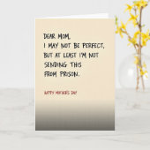 Carte de message humoristique pour maman de prison (Fleur jaune)