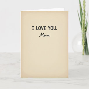 Carte de Message 'Je T'Aime Maman'