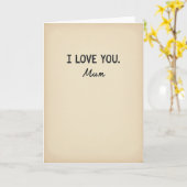 Carte de Message 'Je T'Aime Maman' (Fleur jaune)