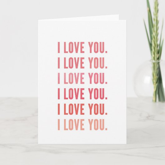 Carte de message Je t'aime rose (Devant)