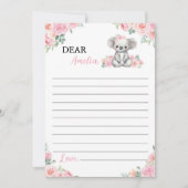 Carte de message Koala Pink Floral Time Capsule (Devant)