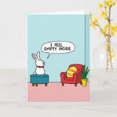 Carte de message Lapin Vide à l'Intérieur (Fleur jaune)