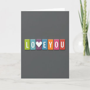 Carte de message Love You Tiles