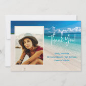 Carte de message Merci photo de plage Grad (Devant)