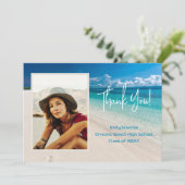 Carte de message Merci photo de plage Grad (Debout devant)