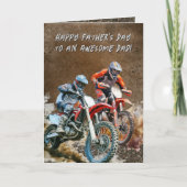 Carte de message Motocross Dirt Vélo pour papa (Devant)