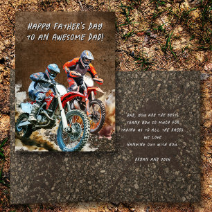 Carte de message Motocross Dirt Vélo pour papa