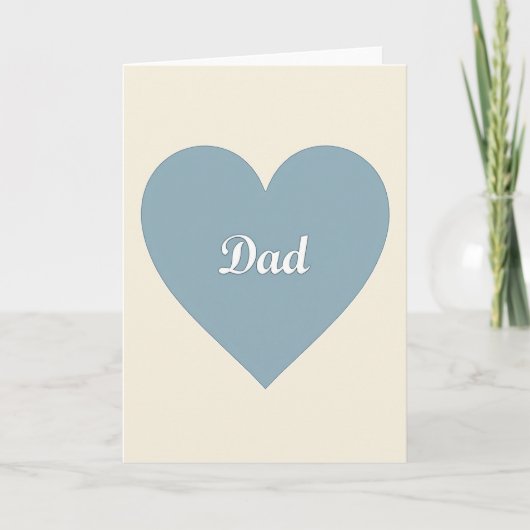 Carte de message Papa Cœur Bleu (Devant)