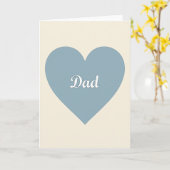 Carte de message Papa Cœur Bleu (Fleur jaune)