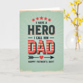 Carte de Message Papa Héros Vintage (Fleur jaune)
