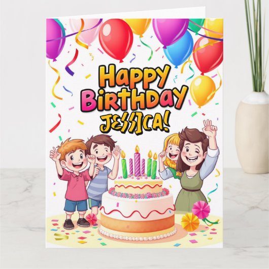 Carte de message personnalisée - Joyeux anniversai (Devant)