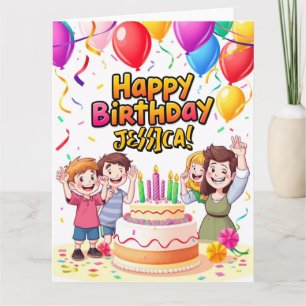 Carte de message personnalisée - Joyeux anniversai