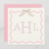 Carte de message photo Coquette Monogramme (Devant / Derrière)