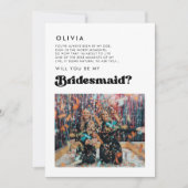 Carte de message photo de Bridesmaid rétro stylé (Devant)