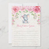 Carte de message Pink Floral Elephant Time Capsule (Devant)