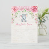 Carte de message Pink Floral Elephant Time Capsule (Debout devant)