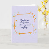 Carte de message pour la fête des filles (Fleur jaune)